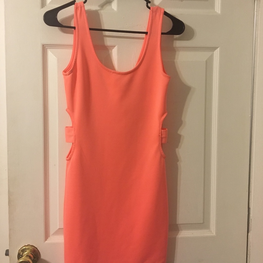 Bright sexy club dress with cutouts
